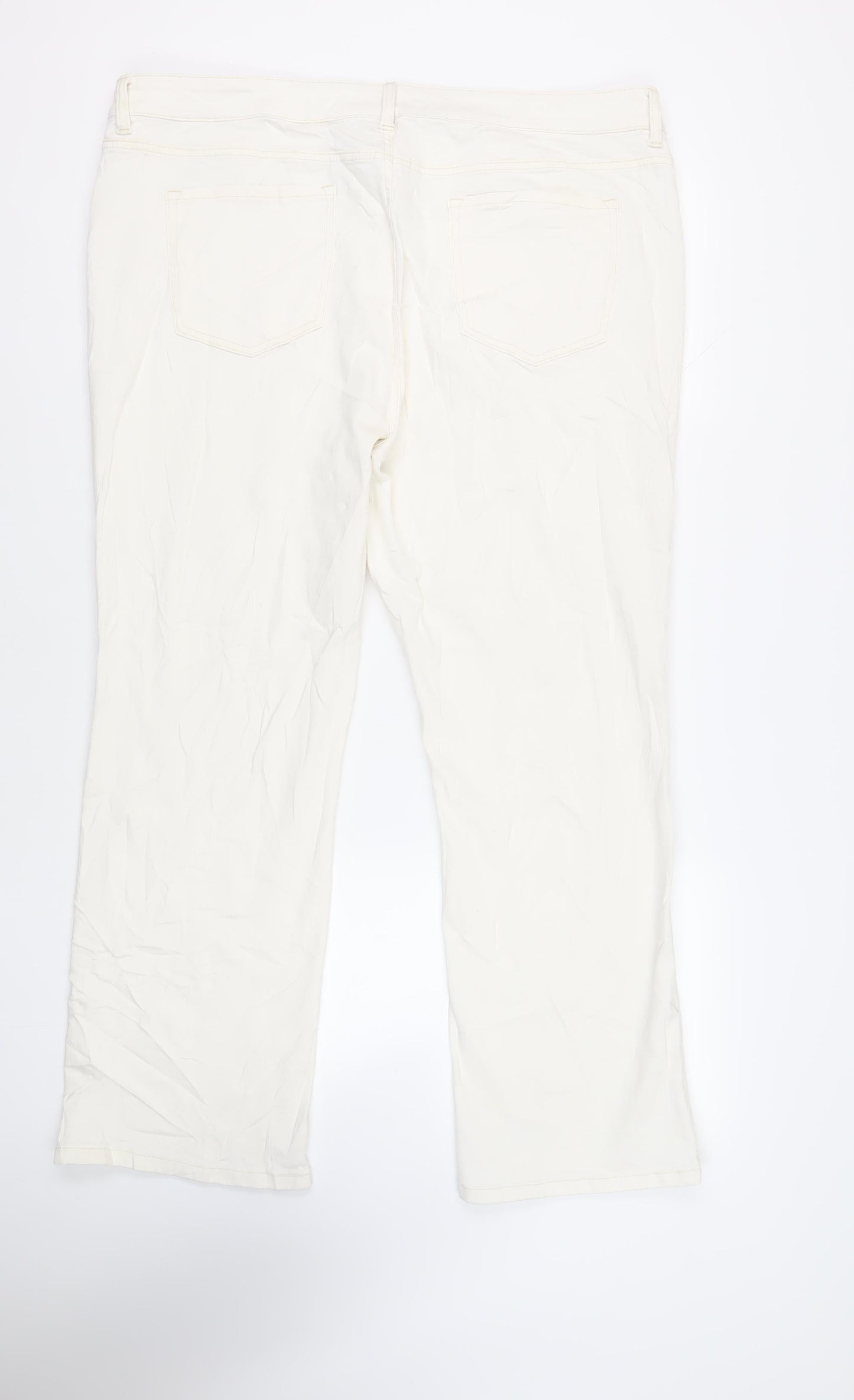 Womens UK Size 24 Marks and Spencer Regular Fit Bootcut Ivory Jeans