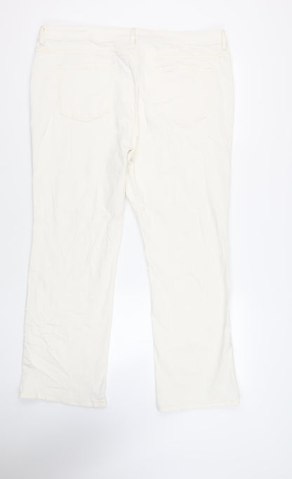 Womens UK Size 24 Marks and Spencer Regular Fit Bootcut Ivory Jeans