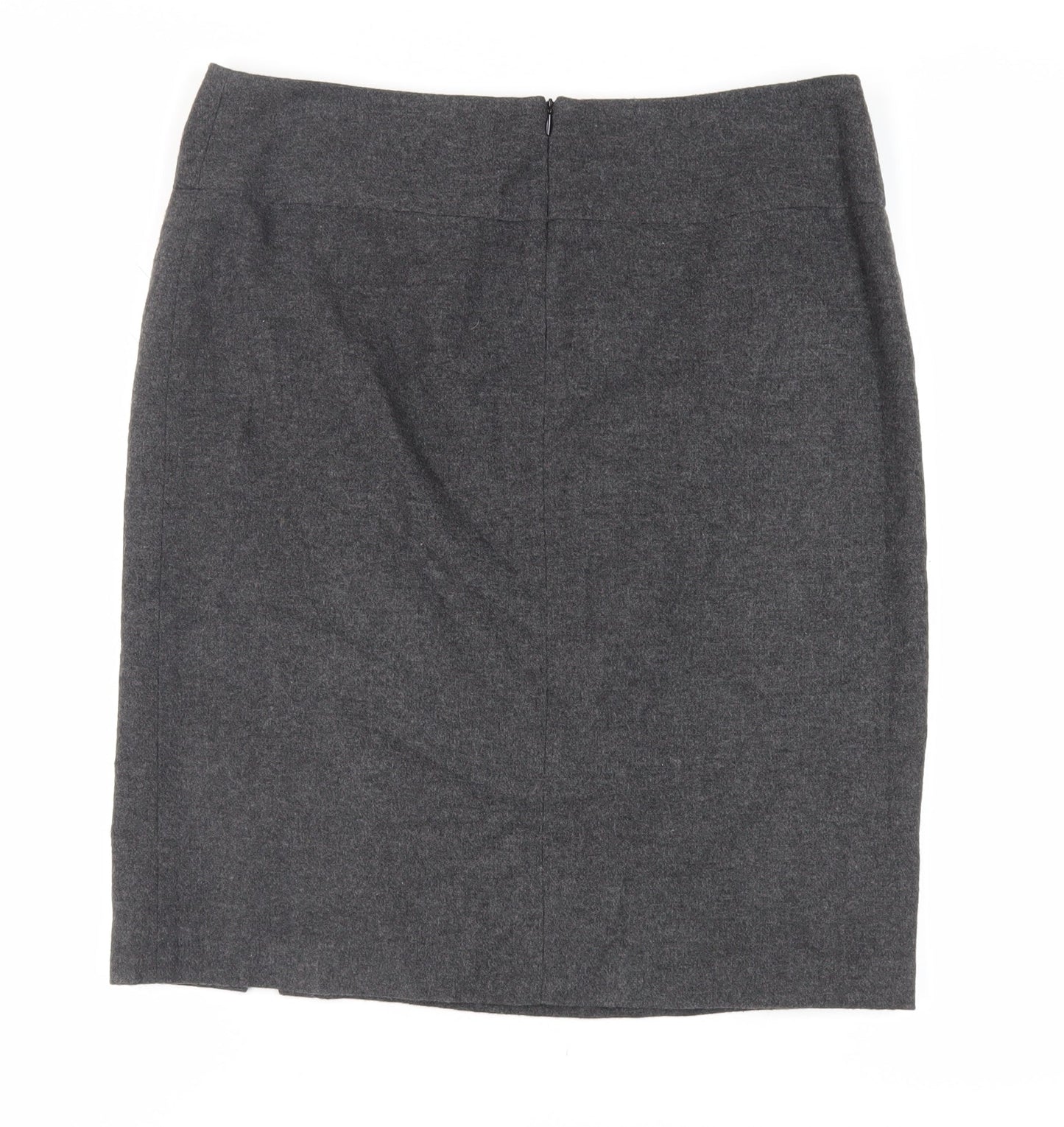 AMARANTO Womens Grey Acrylic Straight & Pencil Skirt Size 16 Zip