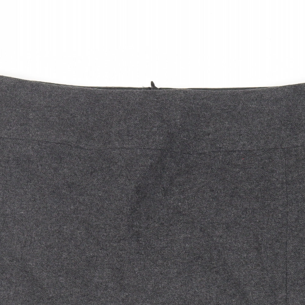 AMARANTO Womens Grey Acrylic Straight & Pencil Skirt Size 16 Zip