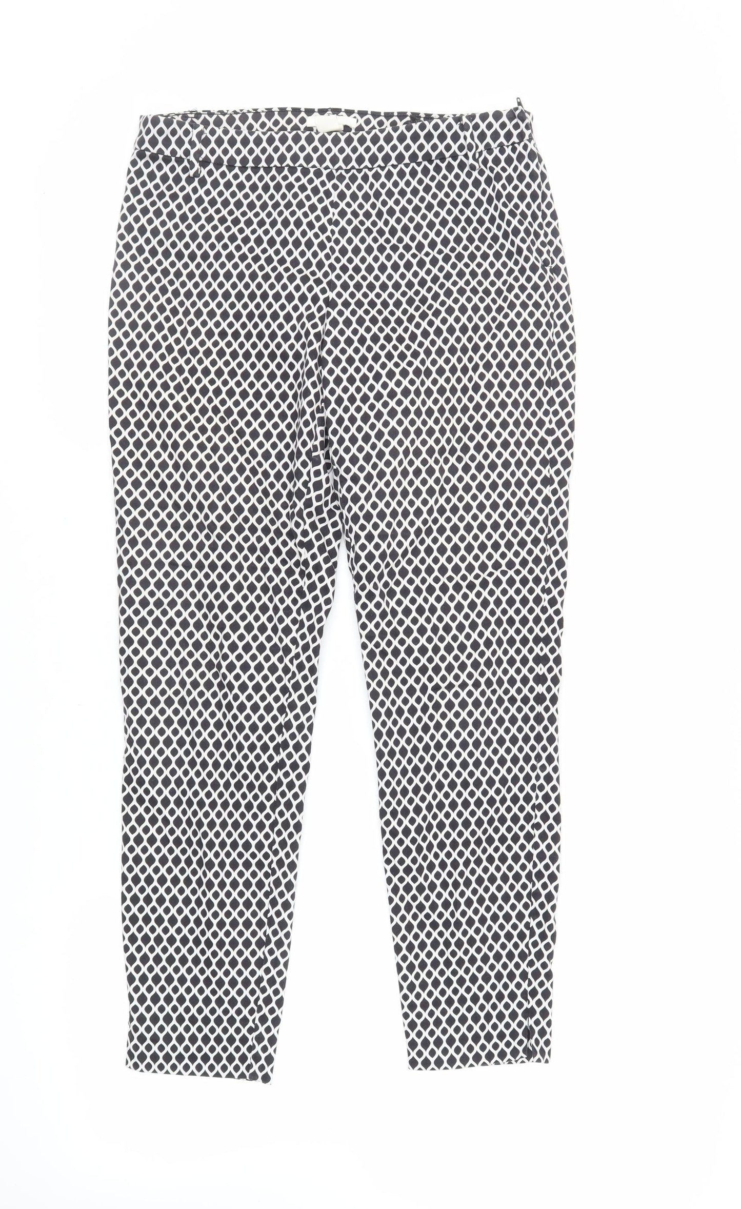 Womens UK Size 10 H&M Regular Fit Capri Black Trousers