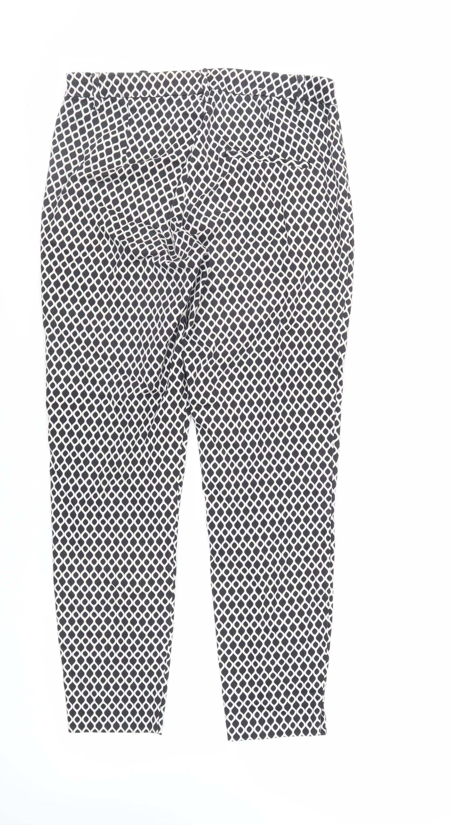 Womens UK Size 10 H&M Regular Fit Capri Black Trousers