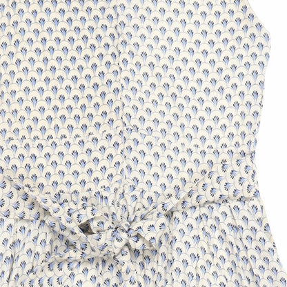 Shikka London Womens Beige Geometric Polyester Fit & Flare Size 10 Collared Zip