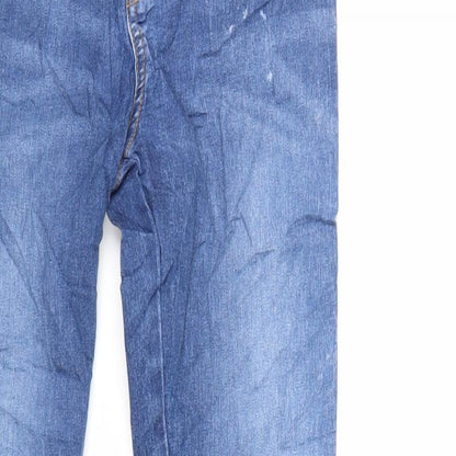 Marks and Spencer Girls Blue Cotton Jegging Jeans Size 13-14 Years Regular - Acid Wash Details