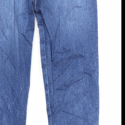 Marks and Spencer Girls Blue Cotton Jegging Jeans Size 13-14 Years Regular - Acid Wash Details