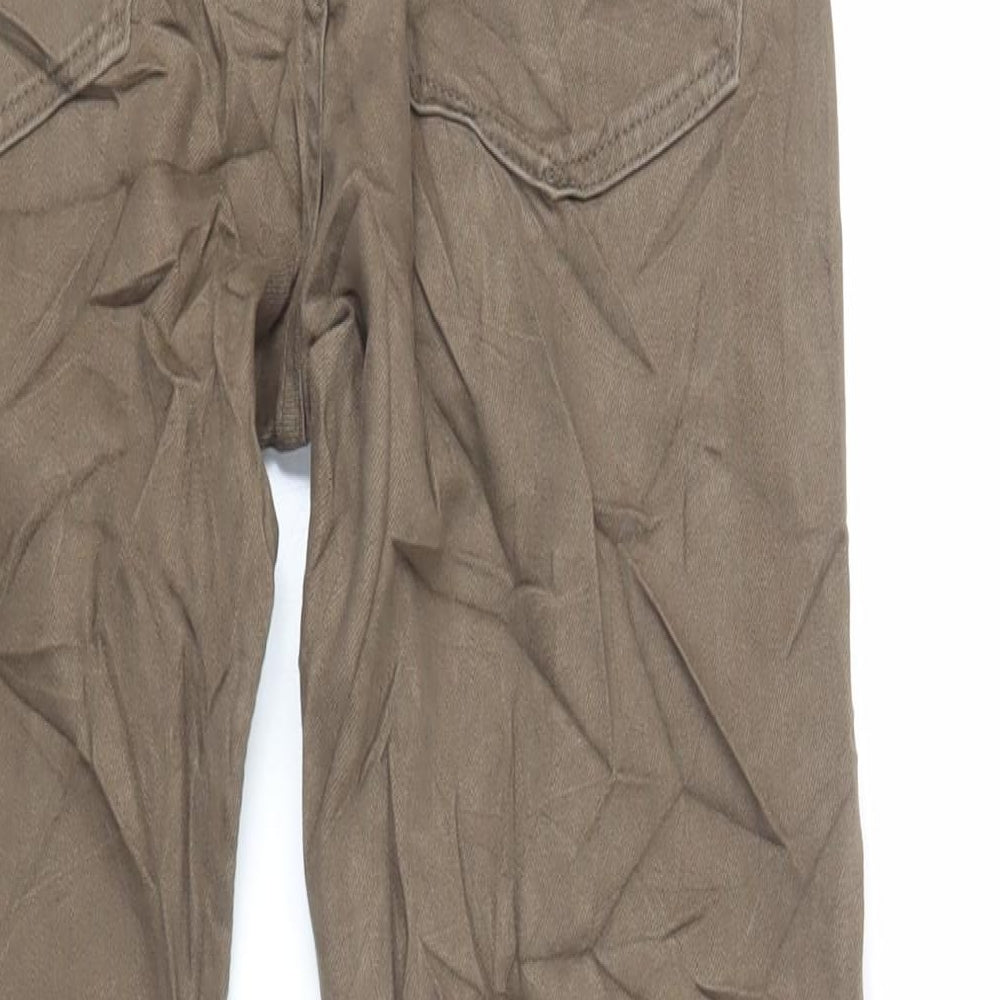Marks and Spencer Mens Brown Cotton Straight Jeans Size 30 in L33 in Regular Zip