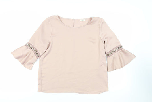 Womens UK Size 10 River Island Pink Basic Blouse