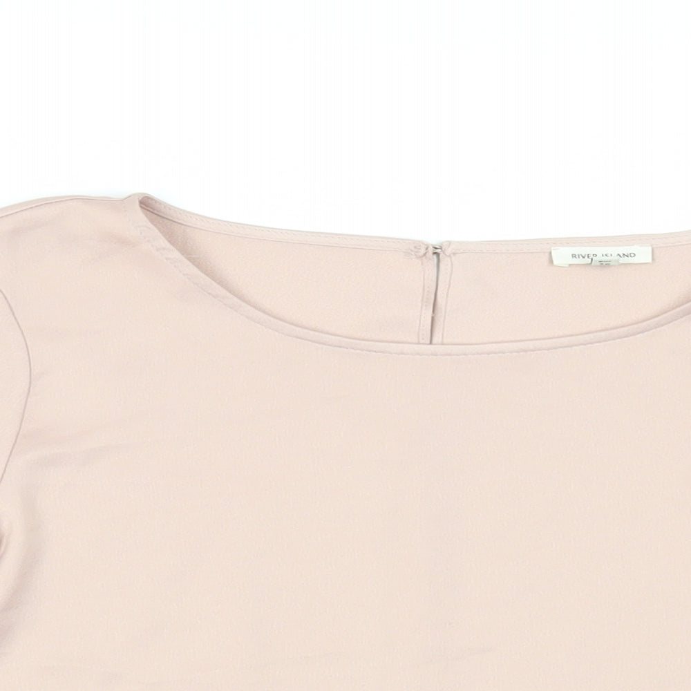 Womens UK Size 10 River Island Pink Basic Blouse