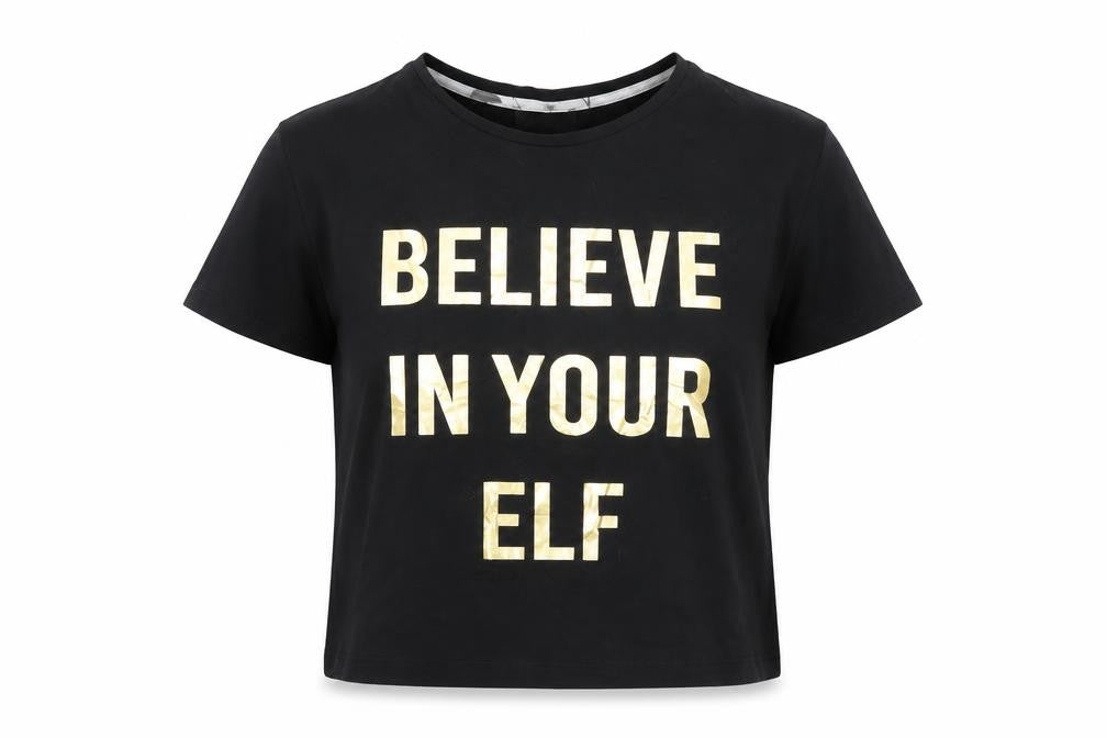 Womens UK Size S New Look Black Basic T-Shirt