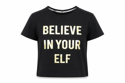 Womens UK Size S New Look Black Basic T-Shirt