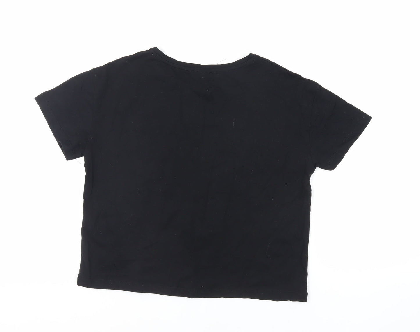 Womens UK Size S New Look Black Basic T-Shirt