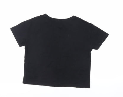 Womens UK Size S New Look Black Basic T-Shirt