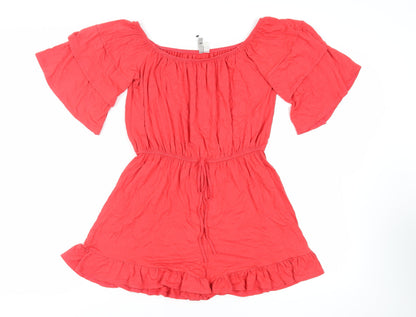 Womens UK Size 10 ASOS One-Piece Red Playsuit