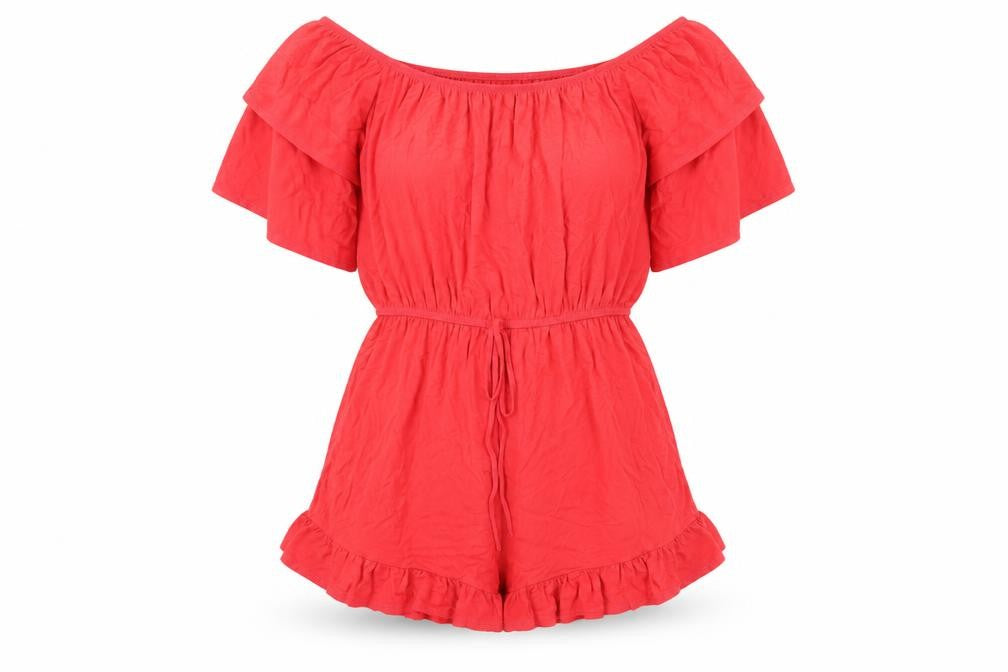 Womens UK Size 10 ASOS One-Piece Red Playsuit