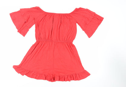 Womens UK Size 10 ASOS One-Piece Red Playsuit