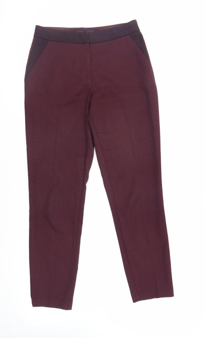 Womens UK Size 8 Marks and Spencer Regular Fit Dress Pants Purple Trousers