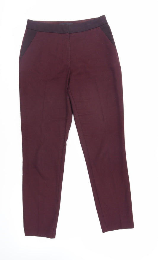 Womens UK Size 8 Marks and Spencer Regular Fit Dress Pants Purple Trousers