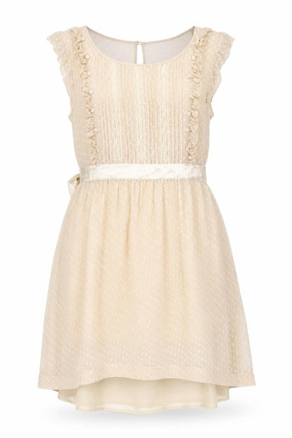 Miss Selfridge Womens Beige Polyester A-Line Size 12 Boat Neck Zip