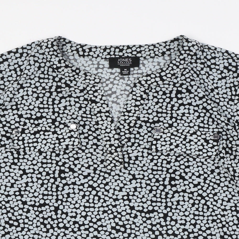 Womens UK Size M Jones New York Grey Basic Button-Up