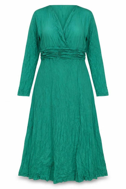 Look For The Stars Womens Green Polyester A-Line Size 18 V-Neck
