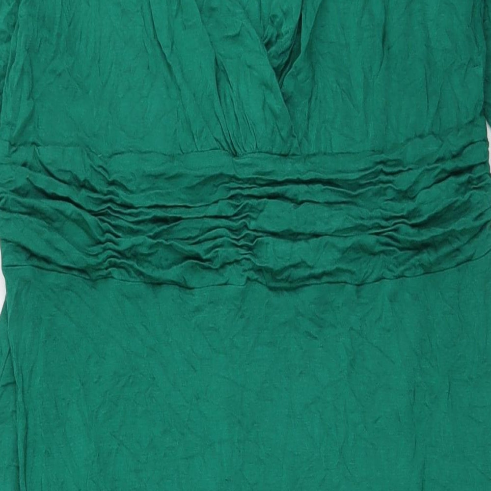 Look For The Stars Womens Green Polyester A-Line Size 18 V-Neck