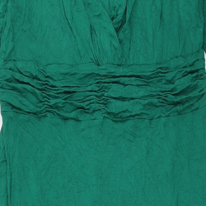 Look For The Stars Womens Green Polyester A-Line Size 18 V-Neck