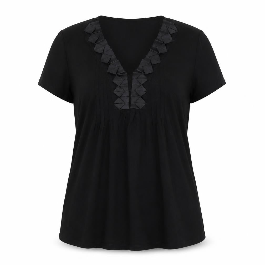 Womens UK Size 16 Mia Moda Black Basic Button-Up