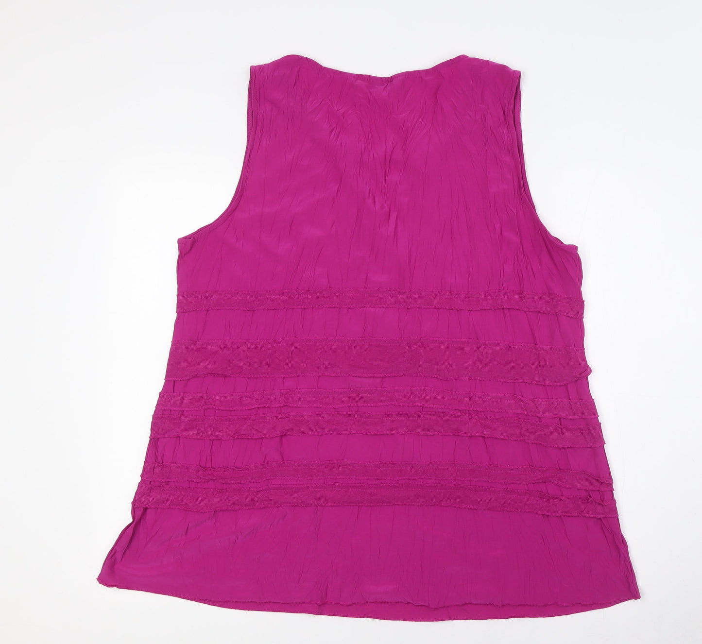 Merric Womens Pink Polyester Basic Button-Up Size 20 Round Neck