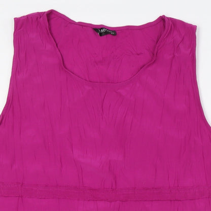 Merric Womens Pink Polyester Basic Button-Up Size 20 Round Neck