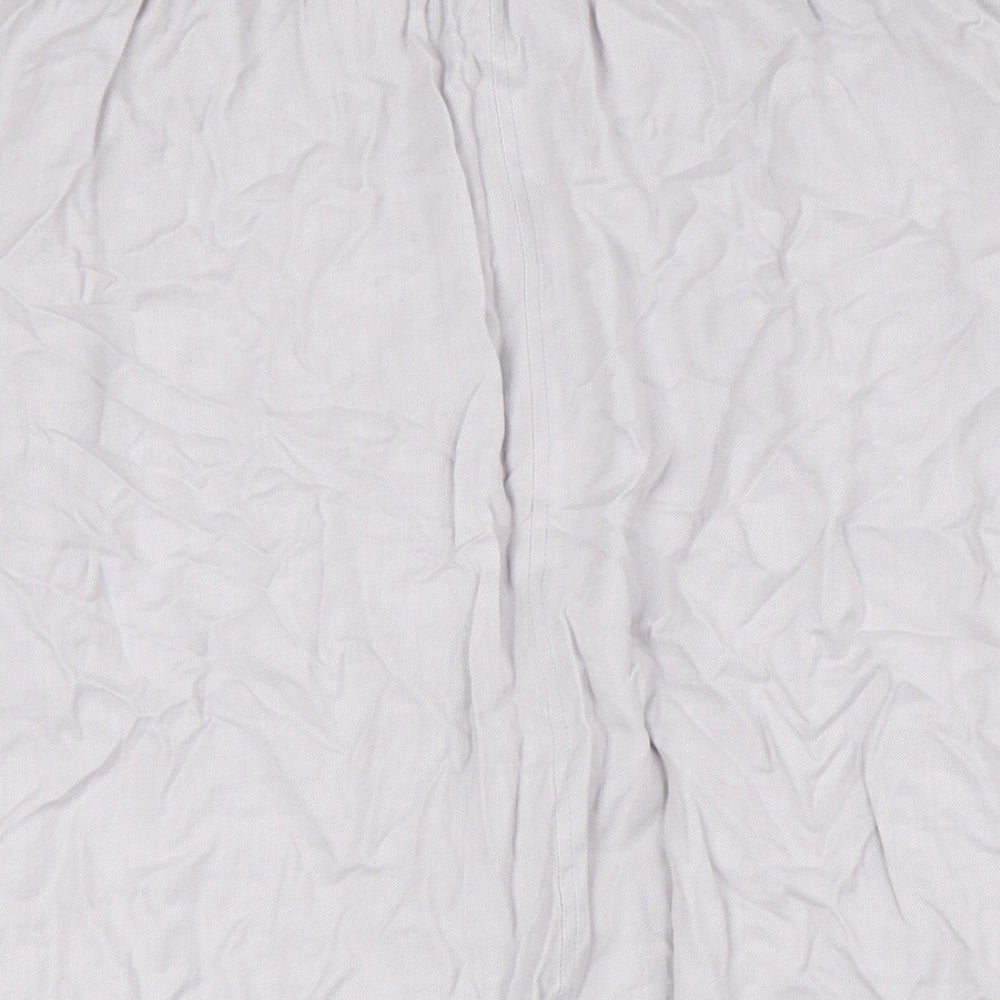 Marks and Spencer Womens Grey Polyester A-Line Skirt Size 14 Button