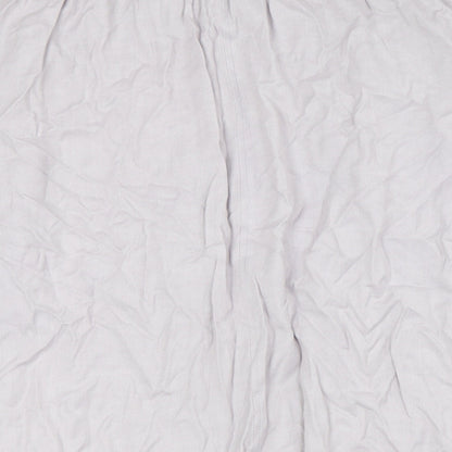 Marks and Spencer Womens Grey Polyester A-Line Skirt Size 14 Button