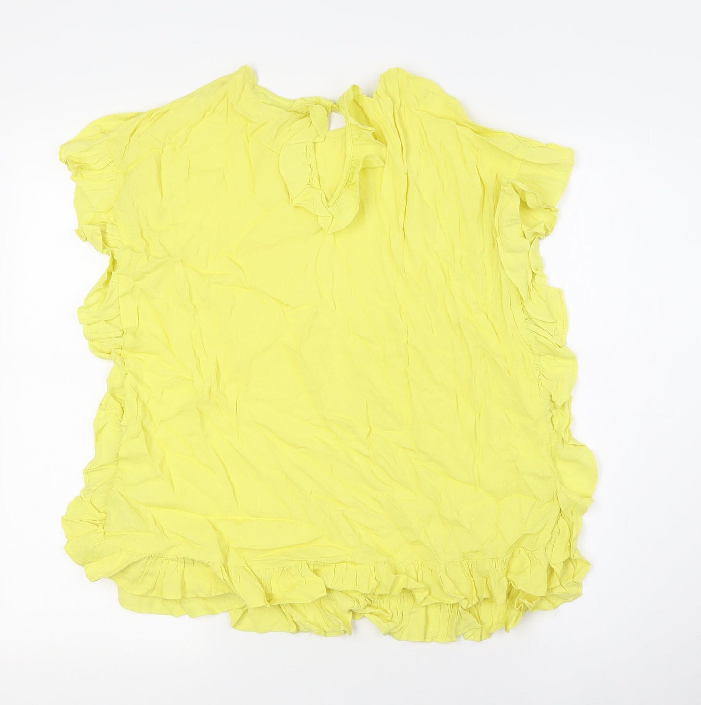 Womens UK Size 12 NEXT Yellow Basic Button-Up