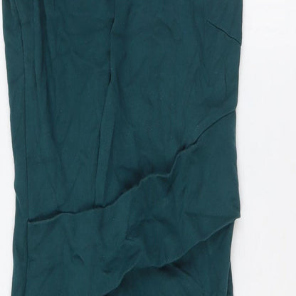 ASOS Womens Green Viscose Pencil Dress Size 10 Round Neck Zip