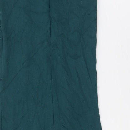 ASOS Womens Green Viscose Pencil Dress Size 10 Round Neck Zip