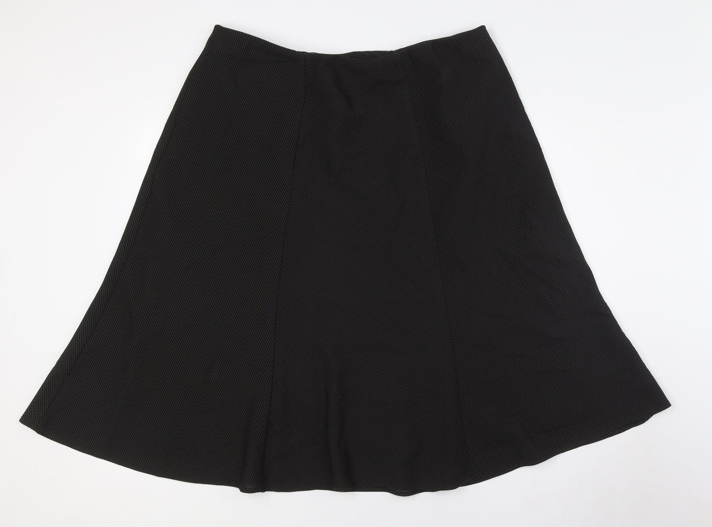 Marks and Spencer Womens Black Polyester A-Line Skirt Size 16