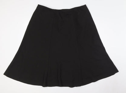 Marks and Spencer Womens Black Polyester A-Line Skirt Size 16