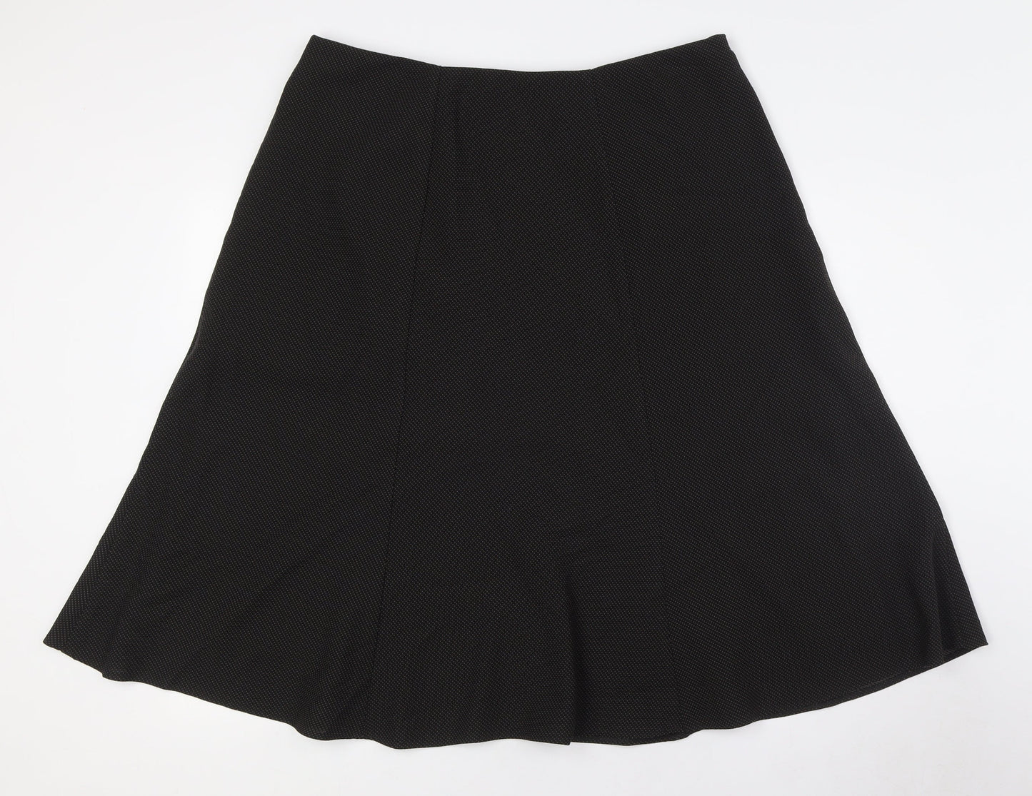 Marks and Spencer Womens Black Polyester A-Line Skirt Size 16