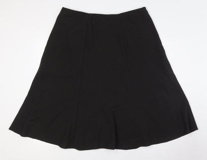 Marks and Spencer Womens Black Polyester A-Line Skirt Size 16