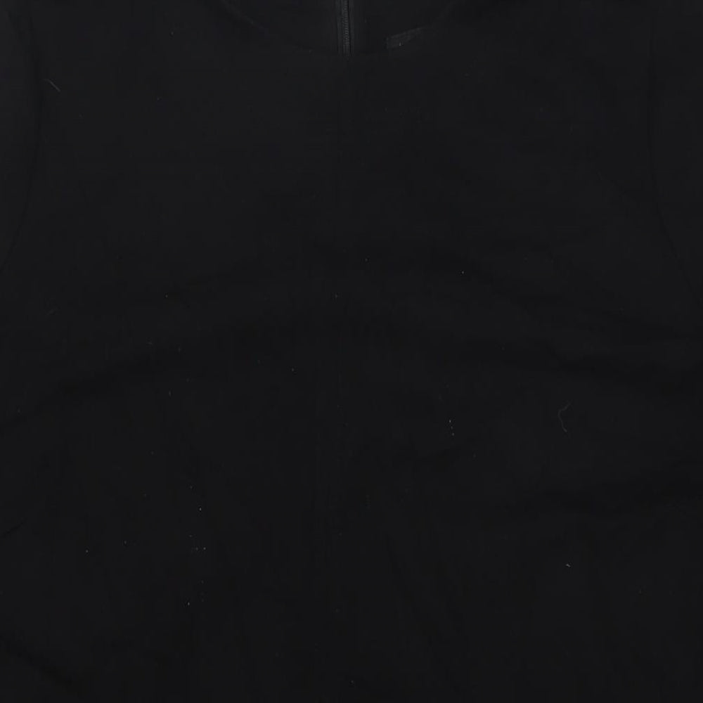 Debenhams Womens Black Viscose A-Line Size 18 Round Neck Zip - Zip pockets