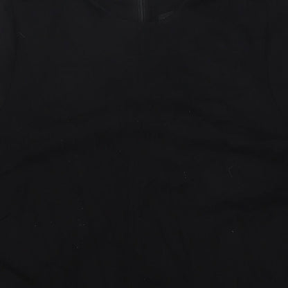 Debenhams Womens Black Viscose A-Line Size 18 Round Neck Zip - Zip pockets