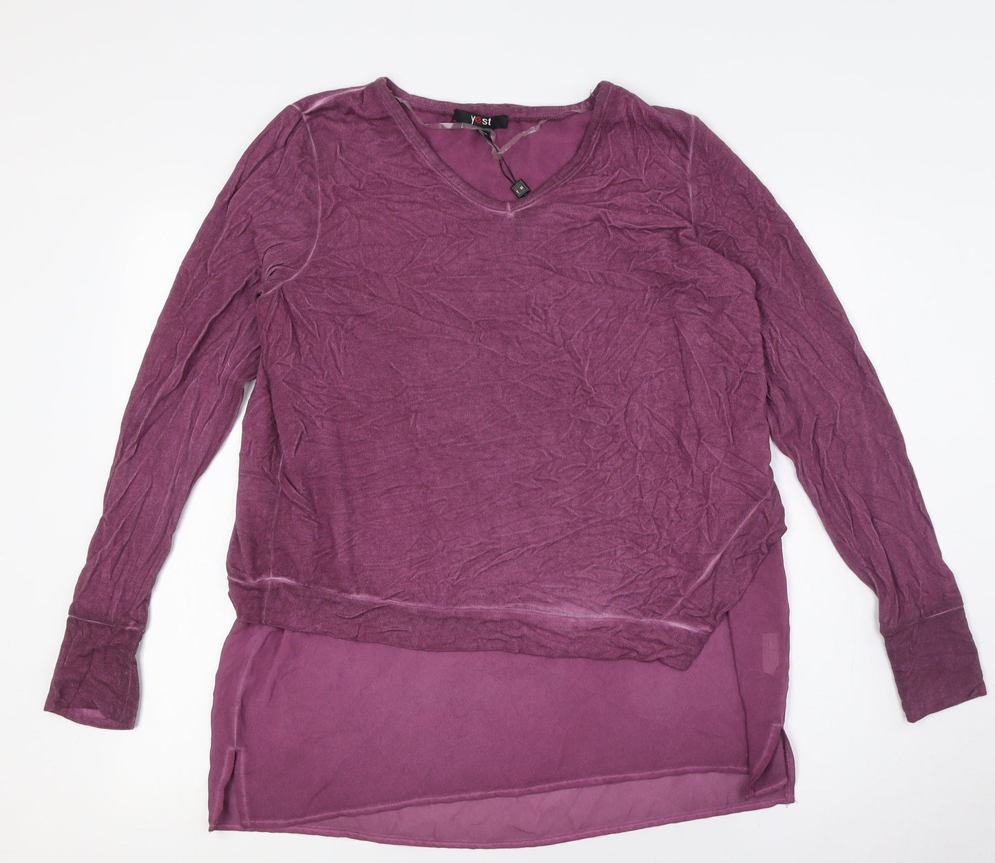 Womens UK Size 10 Yest Purple Basic Button-Up