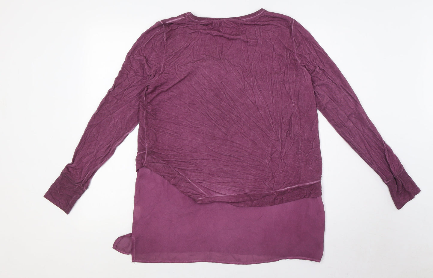Womens UK Size 10 Yest Purple Basic Button-Up