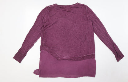 Womens UK Size 10 Yest Purple Basic Button-Up