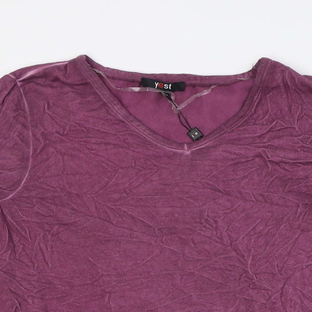 Womens UK Size 10 Yest Purple Basic Button-Up