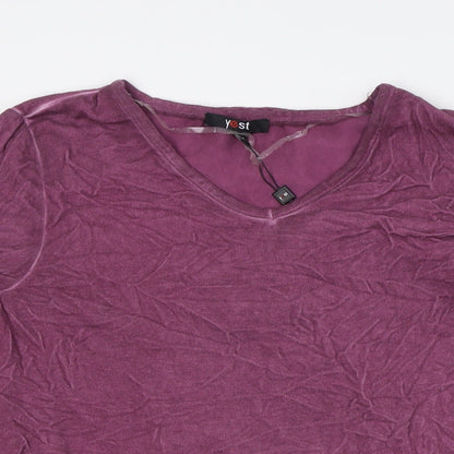 Womens UK Size 10 Yest Purple Basic Button-Up