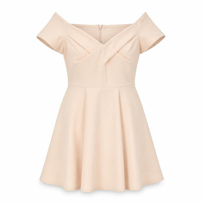 River Island Womens Orange Polyester A-Line Size 12 Off the Shoulder Zip