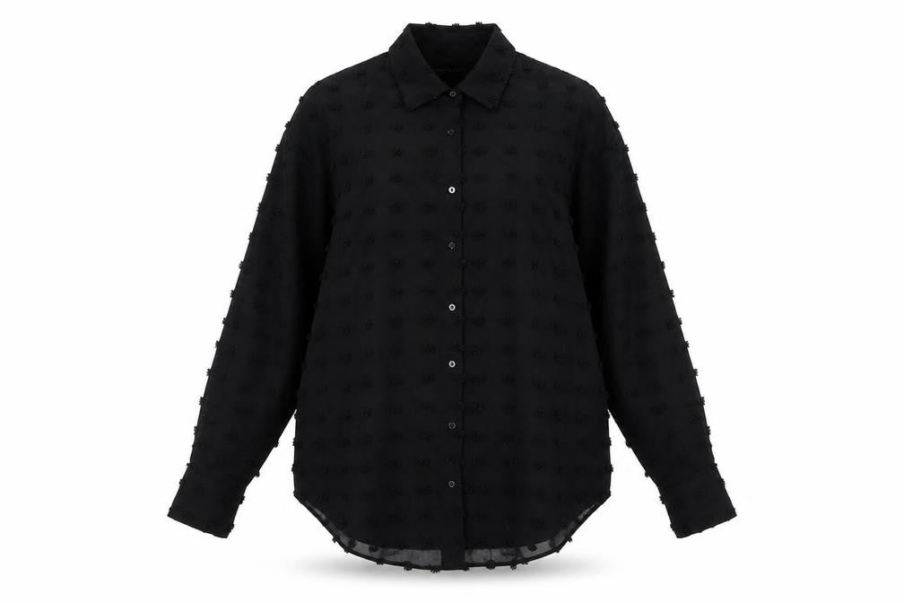 Womens UK Size S Zara Black Basic Button-Up