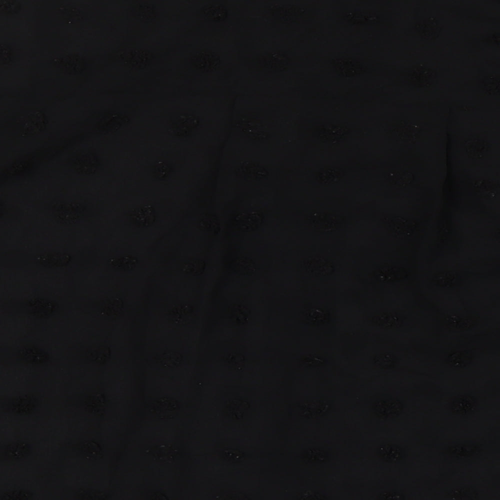 Womens UK Size S Zara Black Basic Button-Up