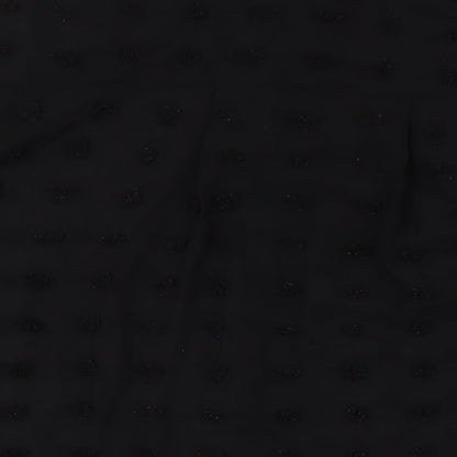 Womens UK Size S Zara Black Basic Button-Up