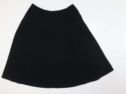 Per Una Womens Black Polyester A-Line Skirt Size 16
